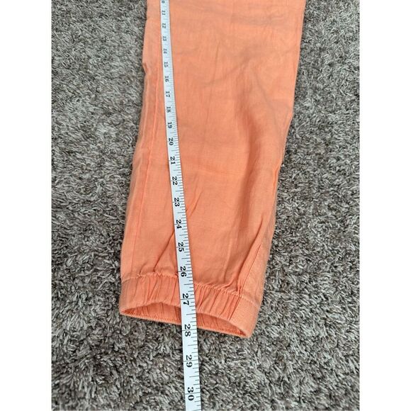 Athleta Cabo Linen Jogger Pants Women’s 8 M peach orange drawstring pockets - Picture 9 of 11